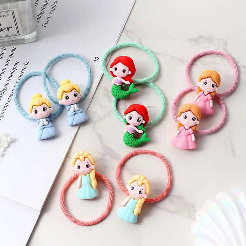 Top Trends: 2Pcs New Cute Princess Hair Band Girl Elastic Elastic Band Mermaid Children's Headwear Hair Accessories Gift Shoppable Styles