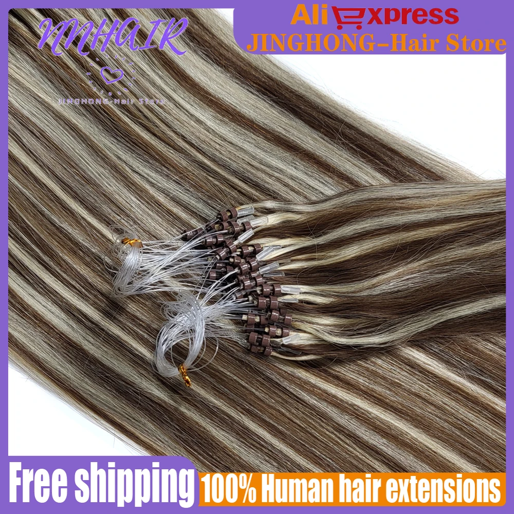 Top Trends: NNHAIR 100% Remy Hair Human Hair Extensions Double Drawn Micro Loop 14&quot;-24 Shoppable Styles