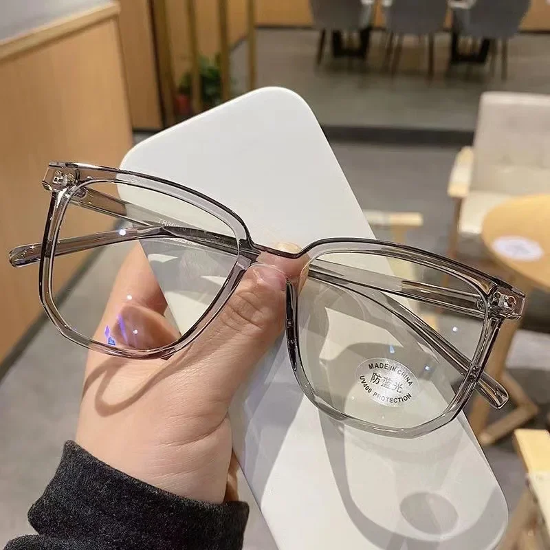 Top Trends: Anti-Blue Light Glasses Large Square Frame Glasses Retro Men Women Computer Gaming Eye Protection Classic Plain Glass Eyewear Shoppable Styles