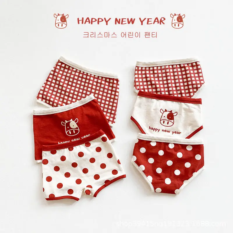 Top Trends: 3 Pcs / lot Cotton Children's Girls Underwear Kid Dot Plaid Print Underpants Soft Breathable Boxer Panties Cute Briefs Infant Shoppable Styles