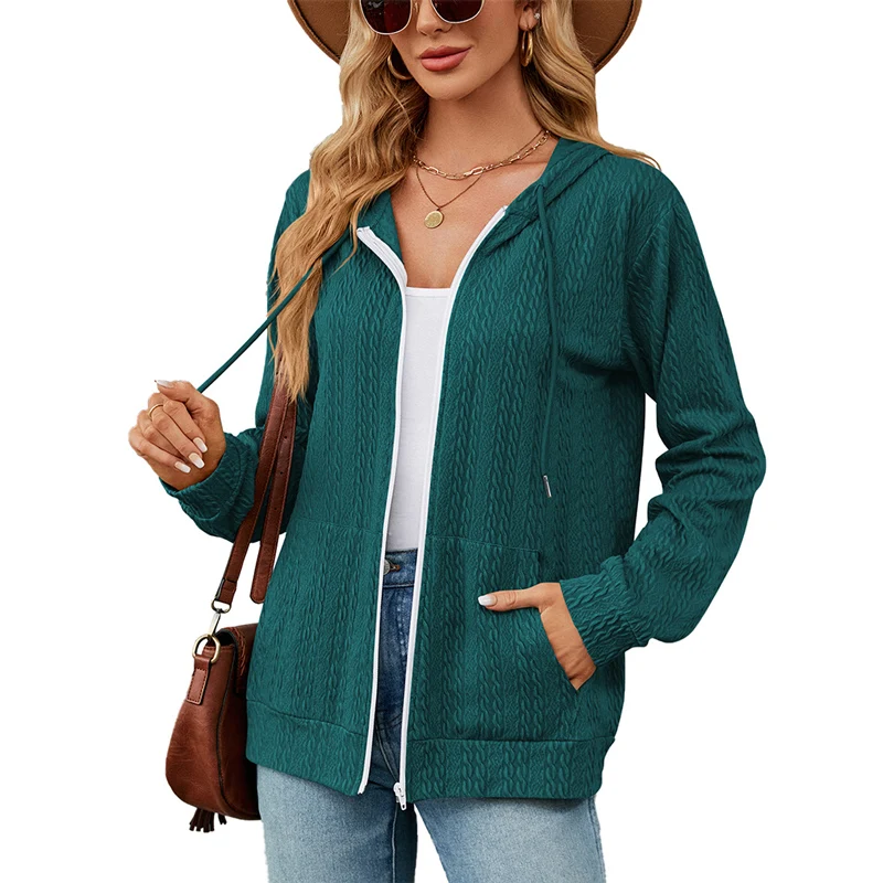 Top Trends: Autumn Winter Hooded Zipped Cardigan Sweatshirt Female Solid Color Pocket Hoodie Women New Casual Commuter Long Sleeve Outerwear Shoppable Styles