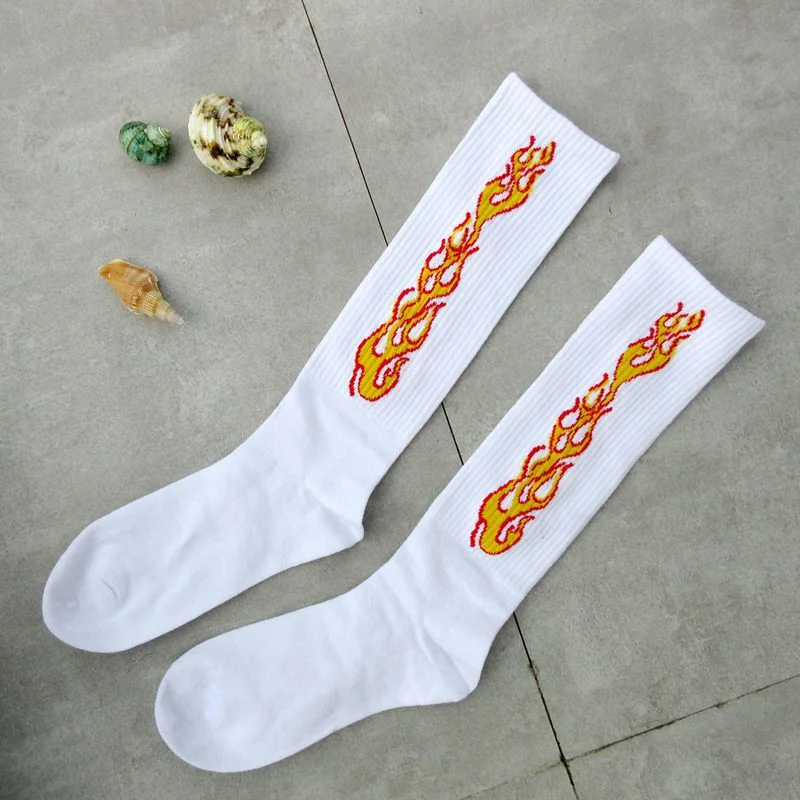 Top Trends: 2023 Fashion Hip Hop Trend Socks High Blaze Flame Fire Flare Up Harajuku Sock Street Long Dream Dragon Occident Light Sock Shoppable Styles