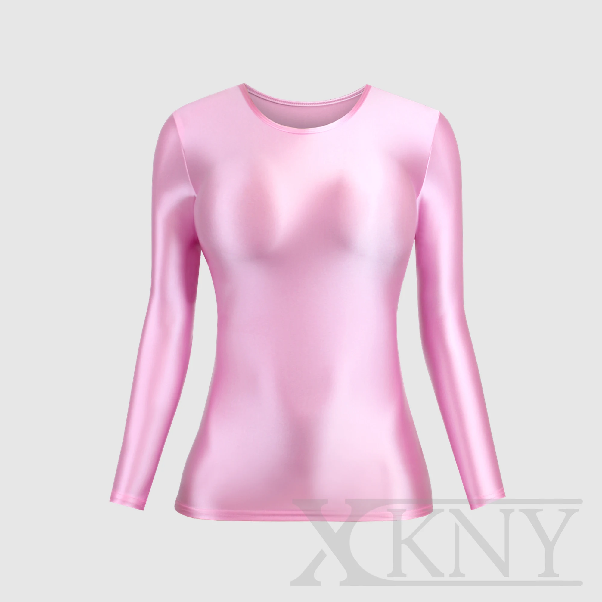 Top Trends: XCKNY Glossy Long Sleeve Top Tight And Smooth Top Sports Versatile Tights S-3xl Solid Shiny Top Yoga Sportswear Shoppable Styles - Image 3