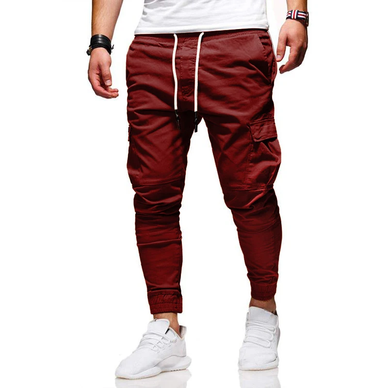 Top Trends: 2023 Spring Autumn New Elastic Waist Pockets Drawstring Pencil Pants Man Fashion Motion Comfortable All-match Running Trousers Shoppable Styles - Image 4