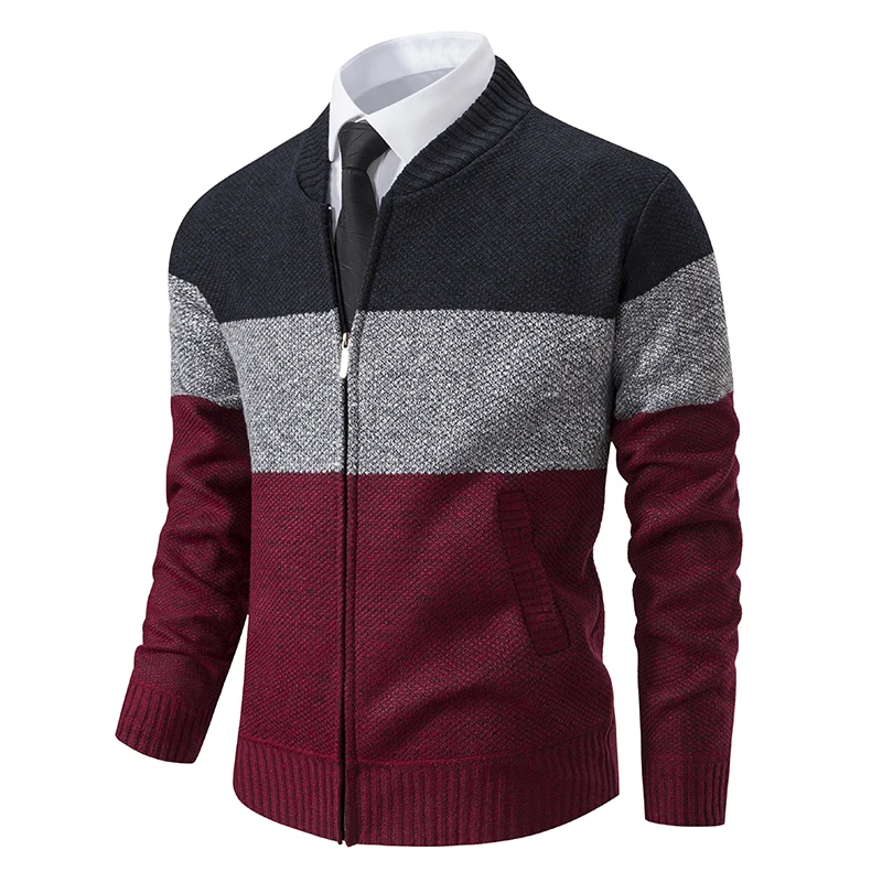 Top Trends: Men&#039;s Zipper Cardigan Fleece Sweater Knitted Jacket Autumn / winter Warm Fashion Sports Jackets Golf Man Hooded Clothing Shoppable Styles