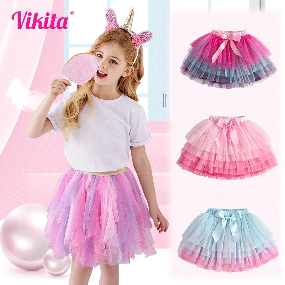 Top Trends: Girls Tutu Sequins Skirts Kids Clothes Bow Layered Skirts Princess Pleated Skirt Kids Mesh Skirt Girls Children Party Clothes Shoppable Styles