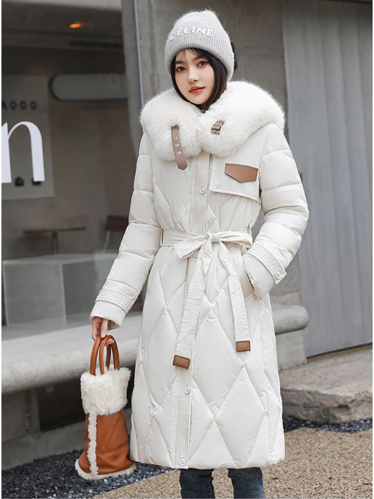 Top Trends: 2023 Long Parkas Women Winter Coats Long Sleeve Down Cotton Cotton Jacket Slim Warm Lace-up Jackets Casual Coats Shoppable Styles