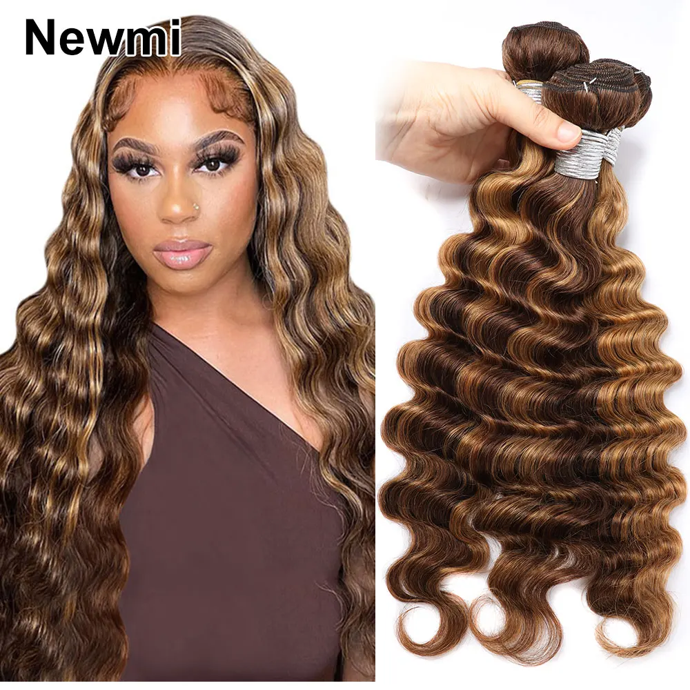 Top Trends: 427 # Color Highlight Loose Deep Wave Human Hair Bundles Ombre Dark Brown Hair Highlight Honey Blonde Human Hair Bundles 1 3 4 Pc Shoppable Styles