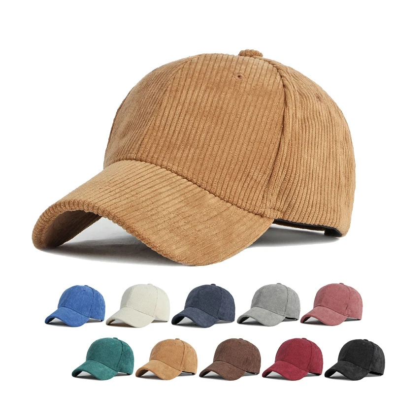 Top Trends: Wuaumx Autumn Winter Baseball Cap Women Men Solid Color Cap Corduroy Snapback Hat Simple Hip-Hop Trucker Hats Adjustable Visor Shoppable Styles