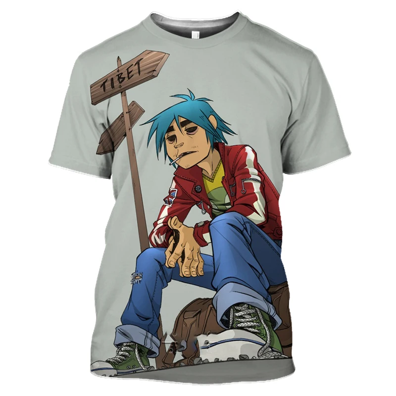 Top Trends: Rock Band Gorillaz Series Print Summer Men&#039;s O-Neck T-shirt Casual Short Sleeve Oversized T Shirts Fashion Trend Men Clothing Shoppable Styles