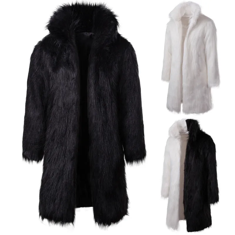 Top Trends: Men's Winter Clothing Imitation Fur Coat Quick Sale Black And White Fashion Personality Casual Men's Long Fur Coat Shoppable Styles