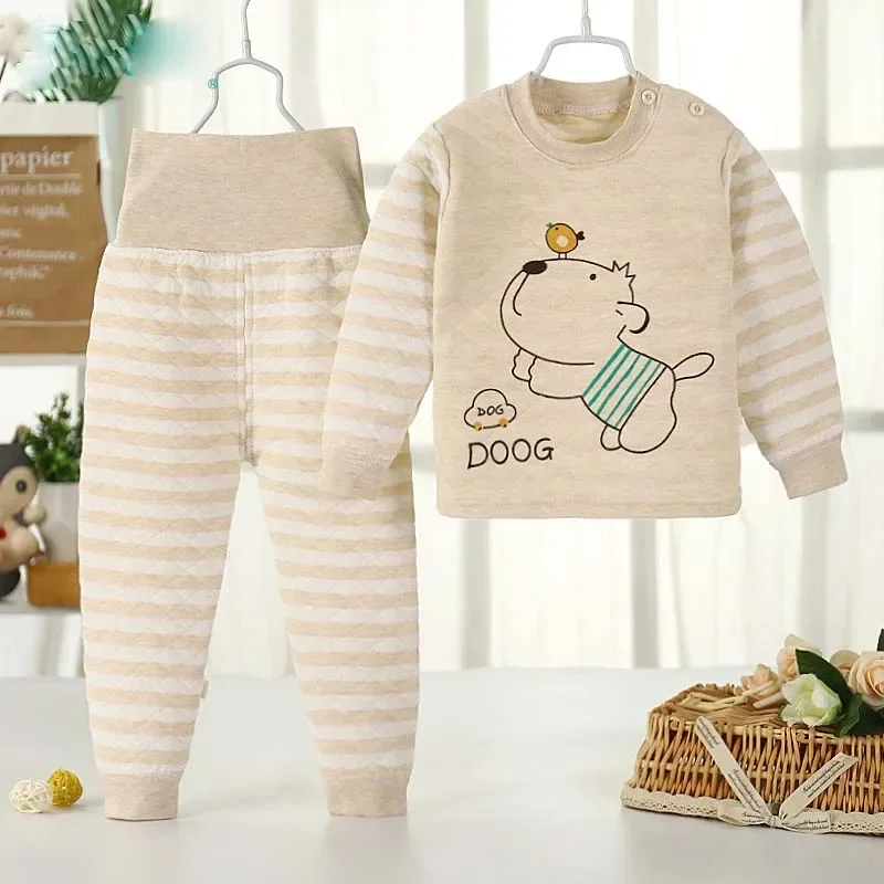 Top Trends: Children Sets Autumn Winter Thermal Underwear Set For Boys Girls Thicken Warm Cotton Kids Clothes Baby Sleeping Clothing Pajamas Shoppable Styles - Image 2