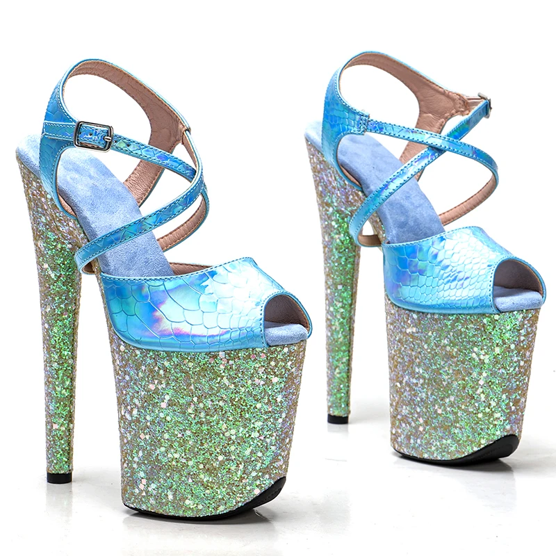 Top Trends: Leecabe 8Inch / 20cm PU Upper Glitter Platform Party High Heels Sandals Shoes Pole Dancing Shoes Shoppable Styles