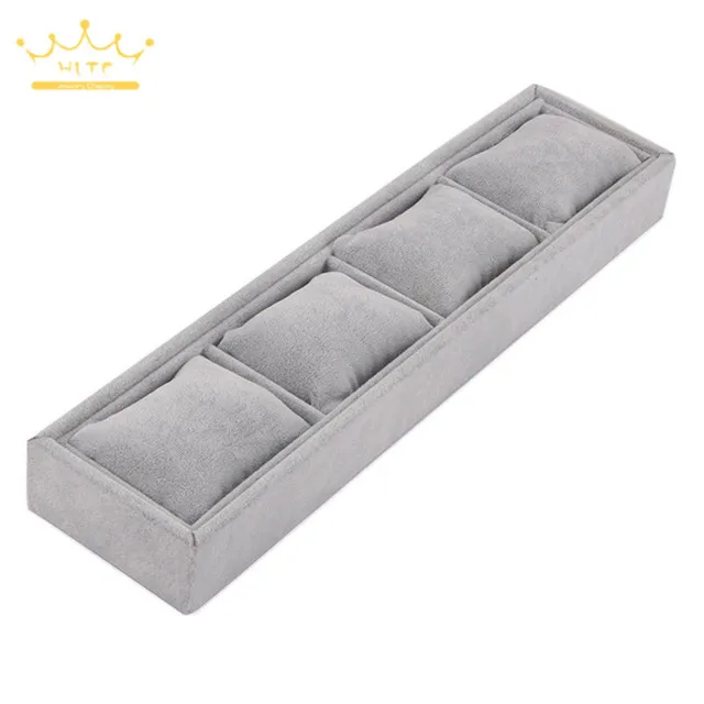 Top Trends: Bracelet Watch Display Tray Jewelry Holder Grey Velvet Tray Jewelry Pillow Display Prop Watches Bangle Ring Showcase Tray Plate Shoppable Styles - Image 4