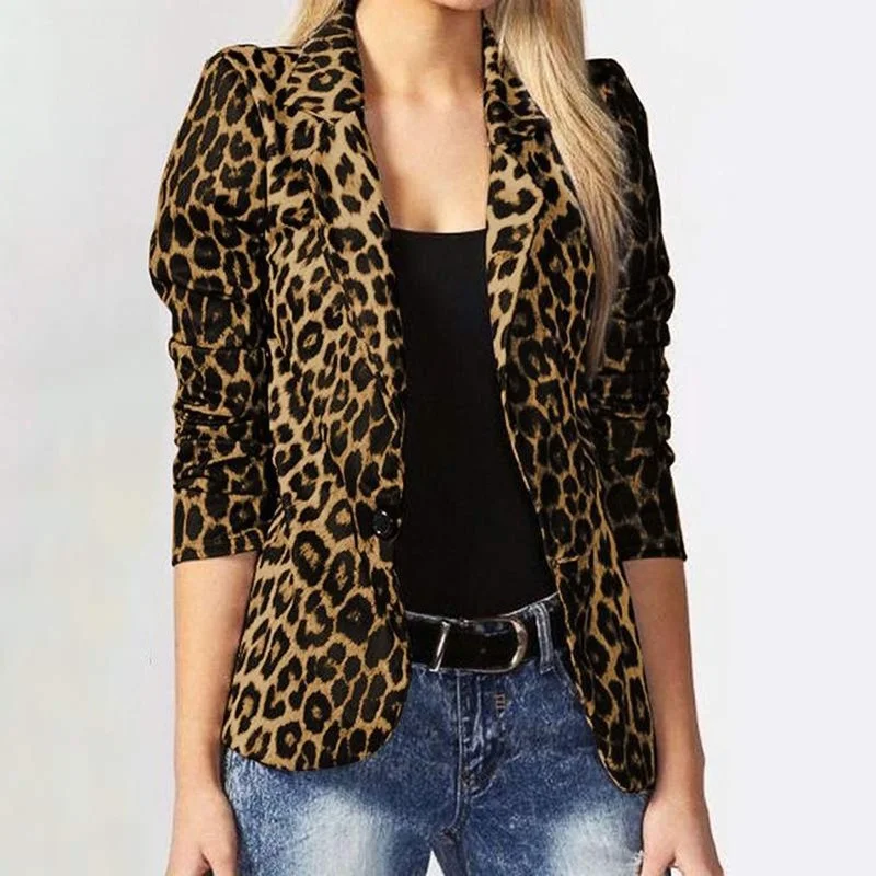 Top Trends: Fashion Women&#039;s Blazer Office Women Leopard Print Top Plus Size Cheap Wholesale Button Jacket Thin Suit Slim Fit Spring Summer Shoppable Styles