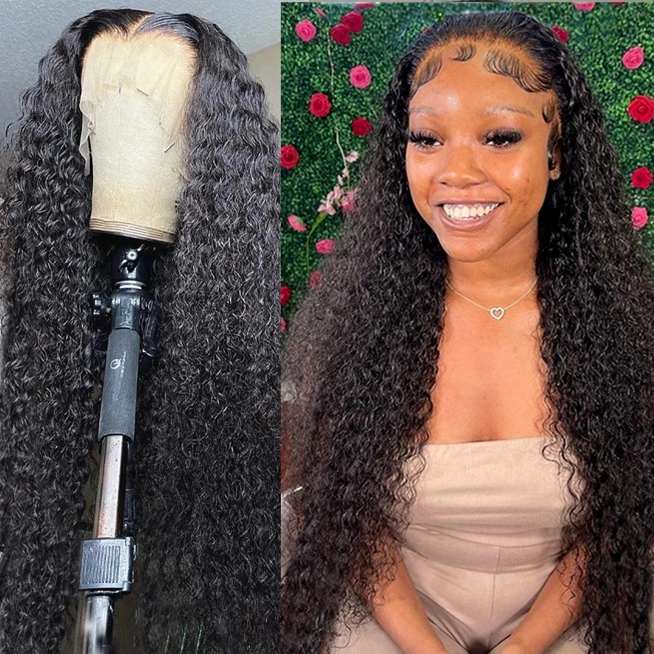 Top Trends: 30 40 Inch Deep Wave Frontal Wig Human Hair 13x4 Curly Lace Front Wig Full Transparent HD Lace Water Wigs 180 Density Brazilian Shoppable Styles