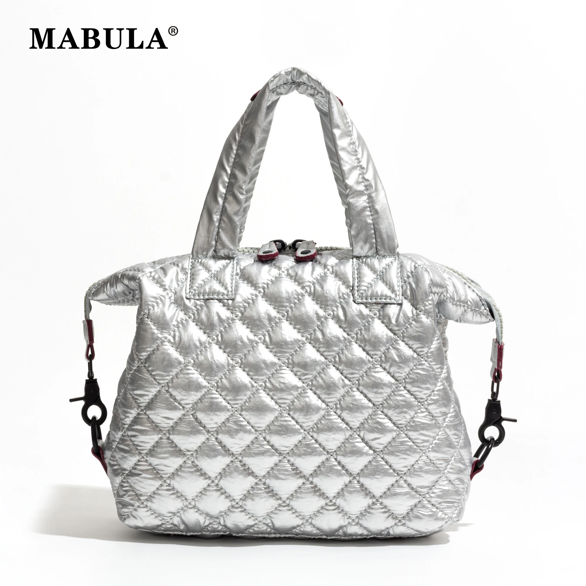 Top Trends: MABULA Designer Luxury Quilted Pillow Tote Handbags For Women Mini Feather Down Padded Crossbody Puffer Bag Cell Phone Purse Shoppable Styles