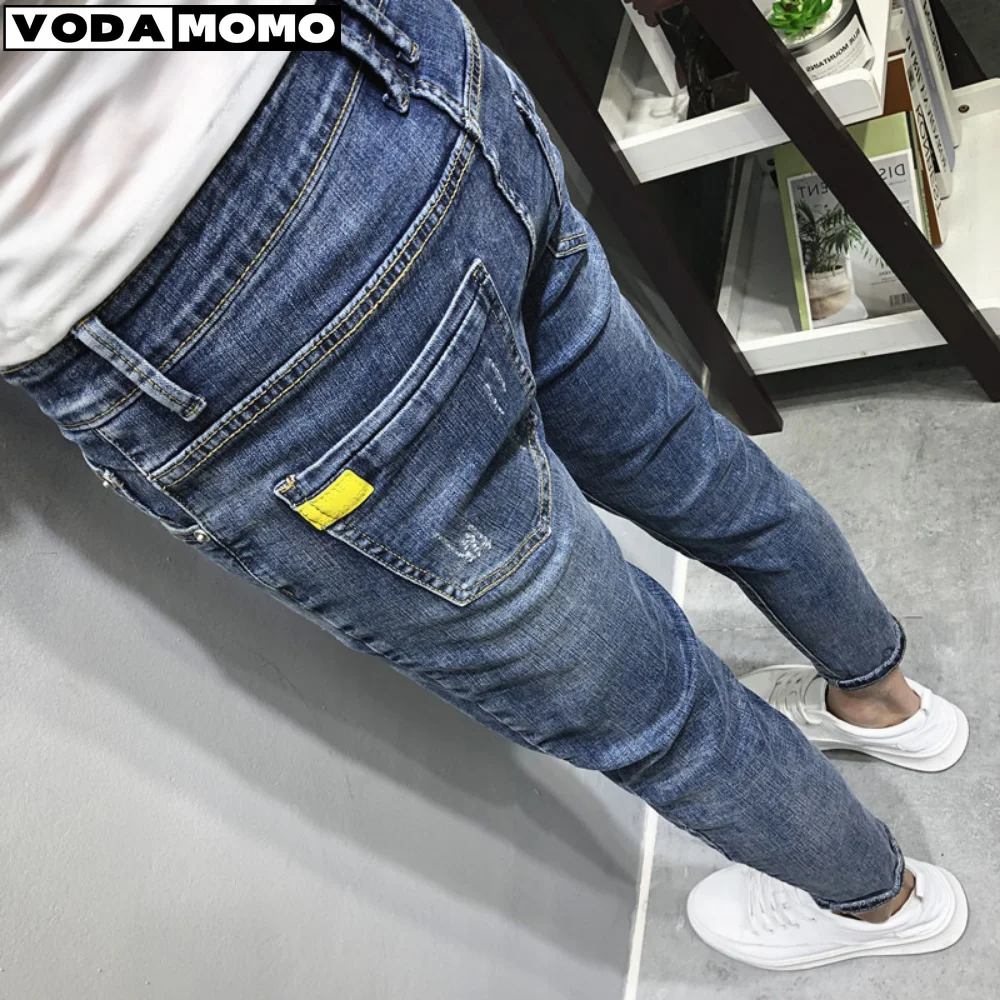 Top Trends: Spring Vintage Jeans Men's Fashion Brand Slim Fit Long Pants Loose Relaxed Versatile Small Feet Cropped Pants Trendy Jeans Shoppable Styles