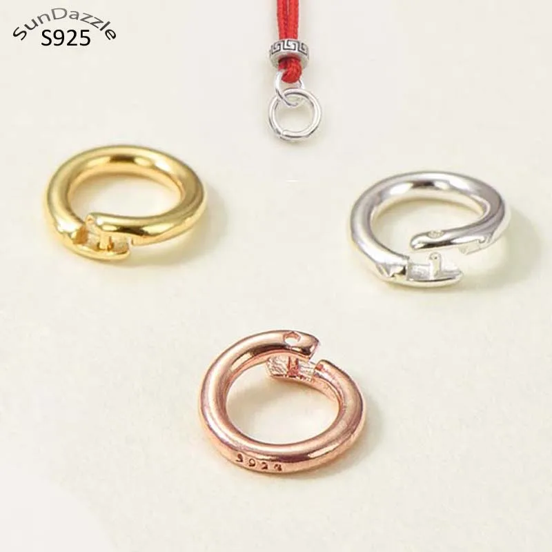 Top Trends: 2pcs Real Pure Solid 925 Sterling Silver Open Jump Rings Split Ring 18k Gold Locked Key Chain Connector Jewelry Making Findings Shoppable Styles