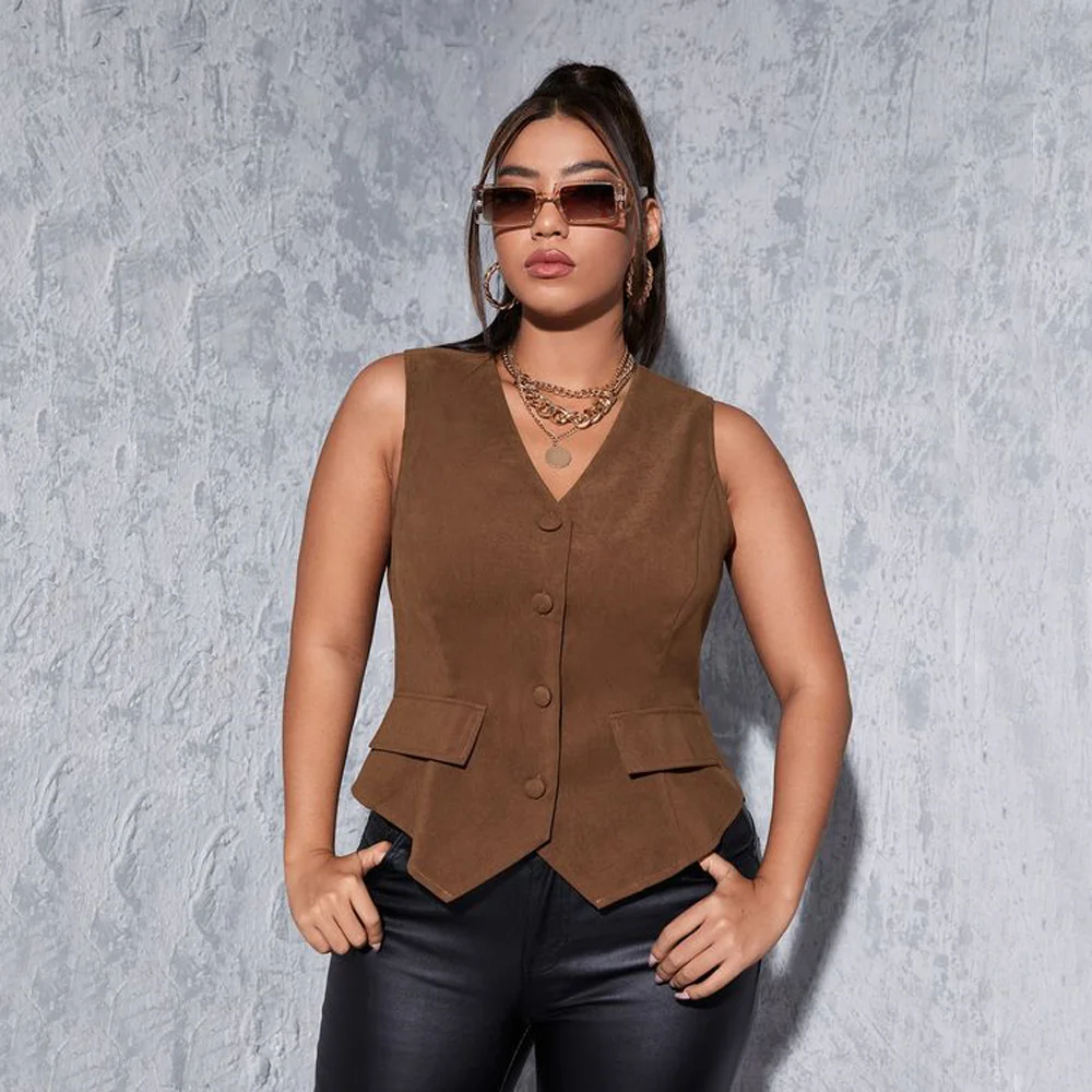 Top Trends: Female Vest Women 2023 Women&#039;s Suit Vest Suede Single Breasted Vests Sleeveless Woman Luxury Brand Fashion Models Coats Jackets Shoppable Styles