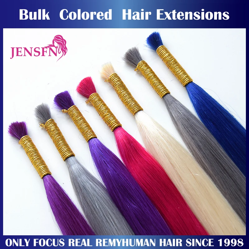 Top Trends: JENSFN Bulk Color Hair Extensions Human Hair Straight 22" Inch 20g / Strand #613 60 Color Hair Salon Supplies Shoppable Styles