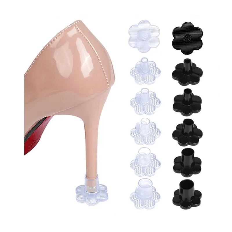 Top Trends: Floral Latin Dance Heel Protector Cover High Heel Slim Anti Slip Durable Mute Protector Heel Cover For Women's Shoes Accesories Shoppable Styles