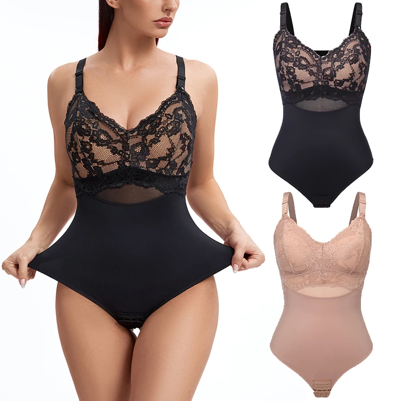 Top Trends: 2XL Women Lace Shapewear Bodysuit Corset Slimming Body Shaper Tummy Control Fajas Colombianas Waist Trainer Slimming Underwear Shoppable Styles