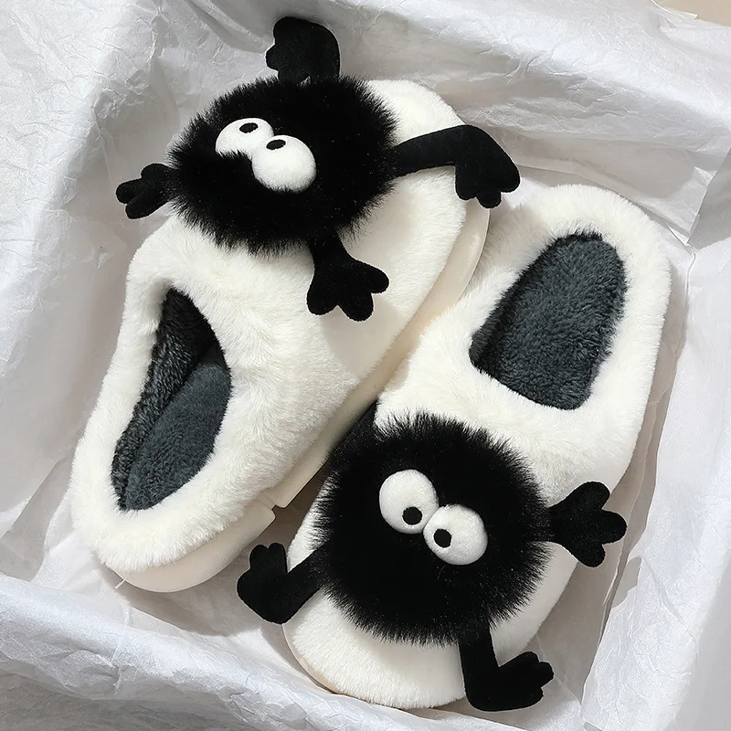 Top Trends: New Fashion Women Funny Slippers Winter Plush Shoes Soft Bottom Home Cotton Shoes Woman Flip Flops Cartoon Girls Fluffy Slippers Shoppable Styles