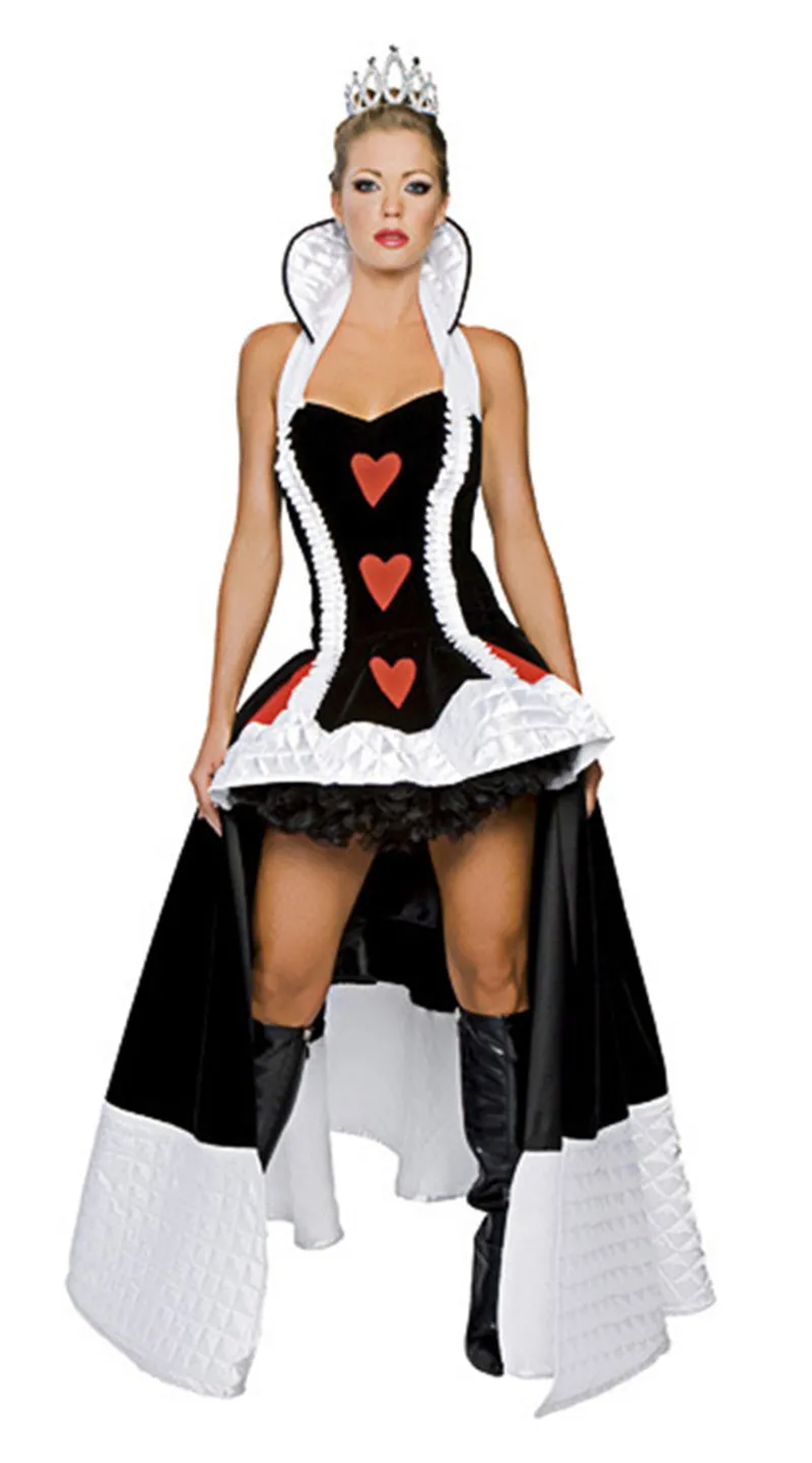 Top Trends: Alice In Wonderland Adult Women Fantasy Queen Of Hearts Cosplay Costumes With Crown Shoppable Styles