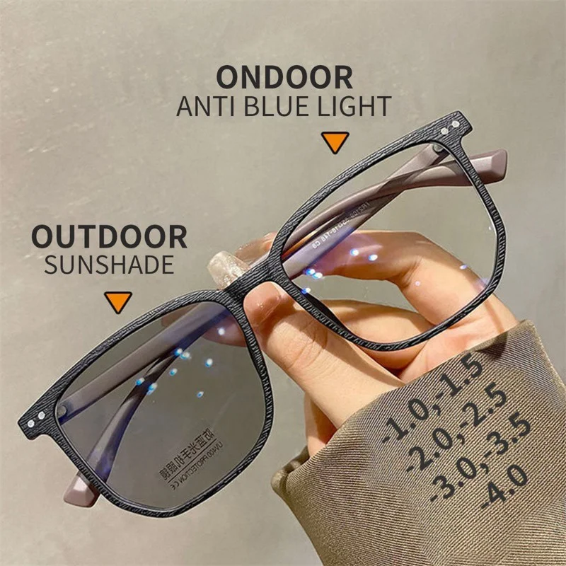 Top Trends: Photochromic Myopic Glasses Women Men Fashon Anti Blue Light Shortsighted Myopia EyeGlasses Eyewear 0-1-1.5-2-2.5-3 Shoppable Styles