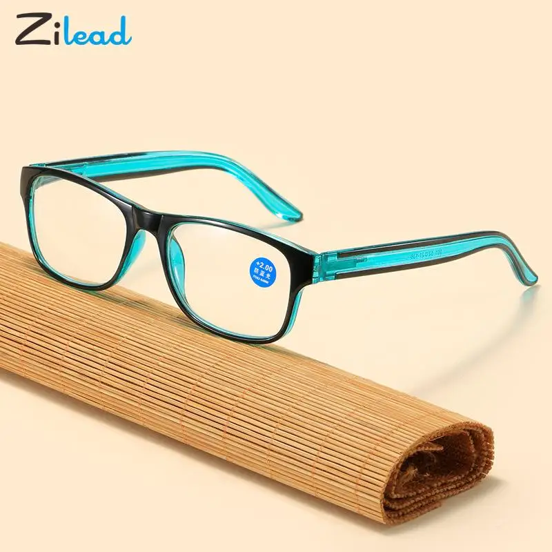 Top Trends: Zilead Anti Blue Light Reading Glasses Fashion Women Men Clear Sqaure Computer Presbyopic Eyeglasses Spring Legs Frame Eyewear Shoppable Styles