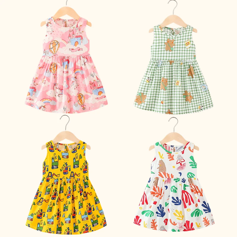 Top Trends: Girl Dress Cotton Summer Kids Clothes Girls Children Flower Dresses Sleeveless Princess Party Outfit Children&#039;s Clothing Shoppable Styles