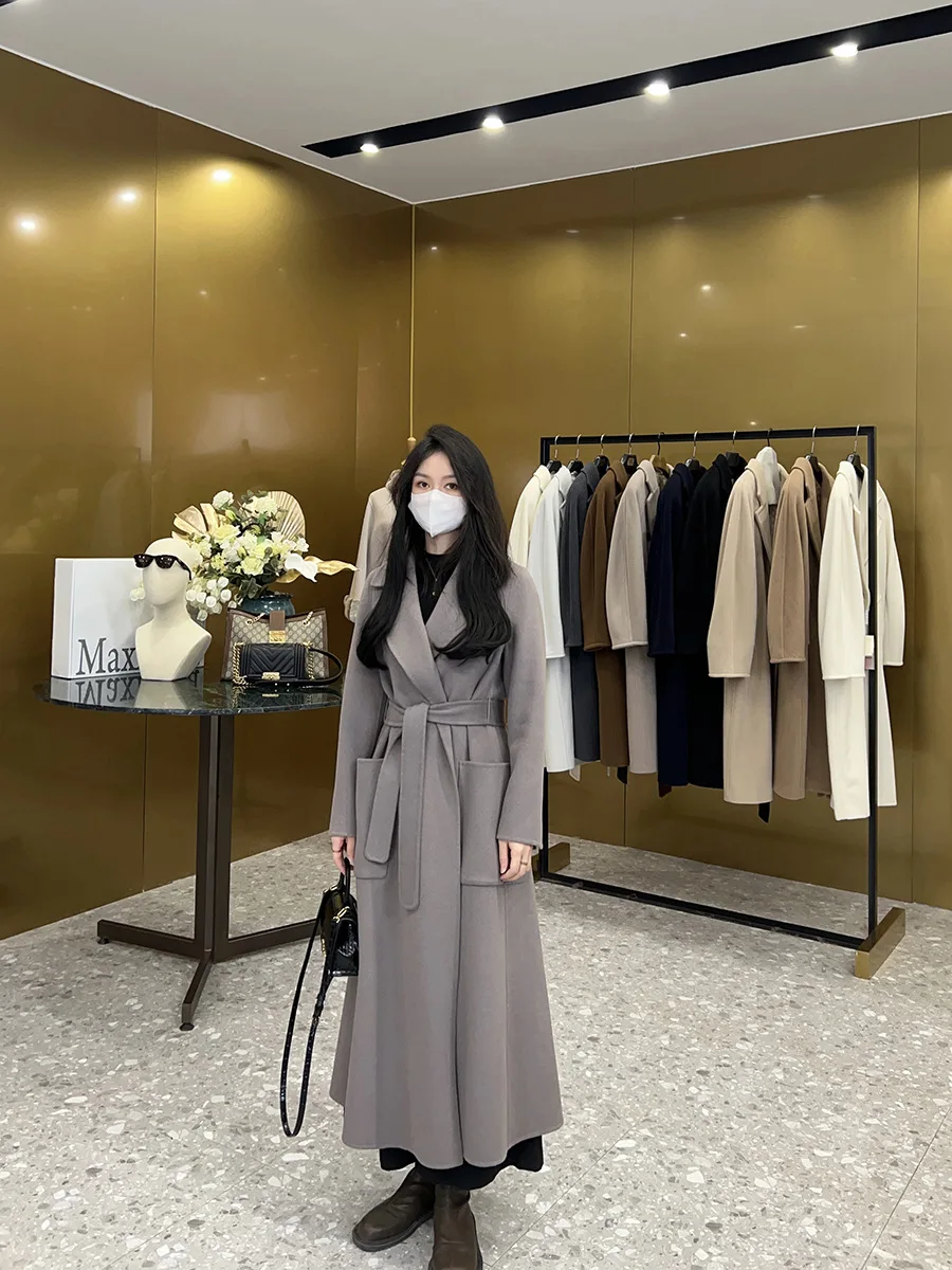 Top Trends: 2023 Autumn / Winter Korean Version New 100% Wool Coat Women&#039;s High End Long Cashmere Coat For Women Shoppable Styles