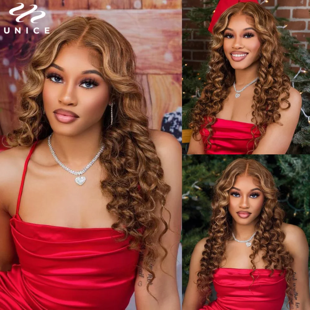 Top Trends: UNice Bye-Bye Knots Wig 7x5 Pre-cut Lace Closure Wig Human Hair Highlight Brown Blonde Body Wave Lace Front Wear Go Glueless Wig Shoppable Styles