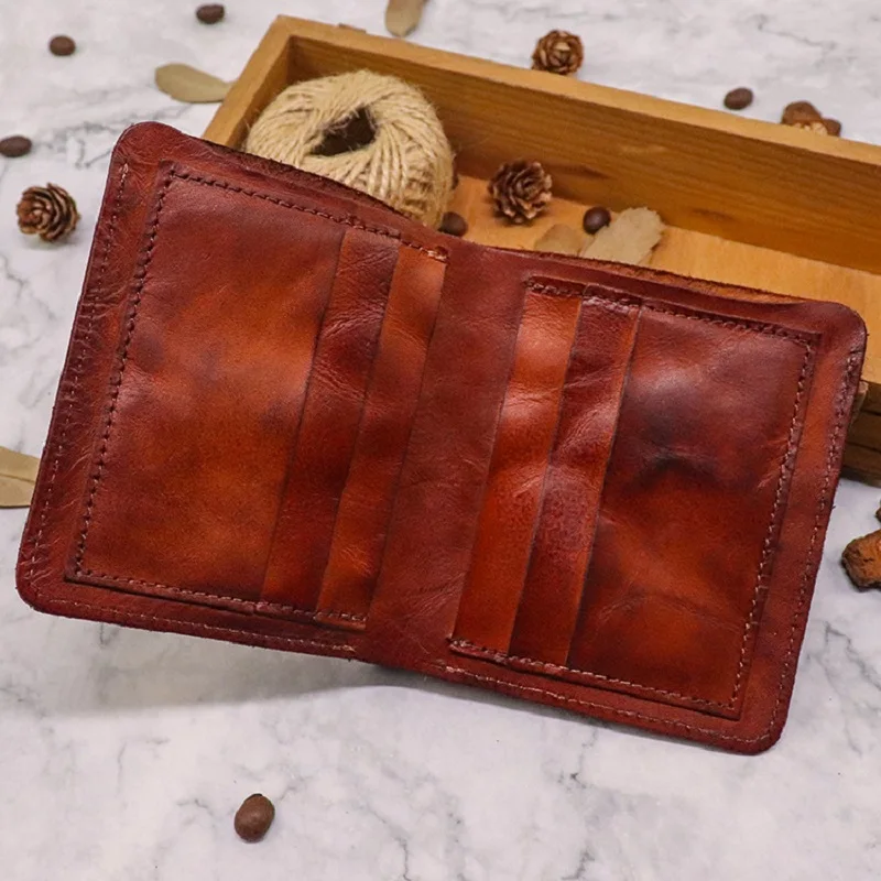 Top Trends: Men Wallet Brand Luxury Genuine Leather Slim Wallets Card Holder Vintage Male Small Purse Biflod Designer Hand Bag High Quality Shoppable Styles