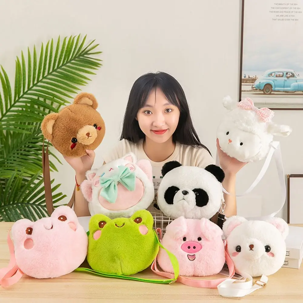 Top Trends: 1Pc Cartoon Bag Frog Bear Panda Kids Shoulder Bags Plush Kids Coin Purse Wallet Handbag Children Messenger Crossbody Bag Shoppable Styles