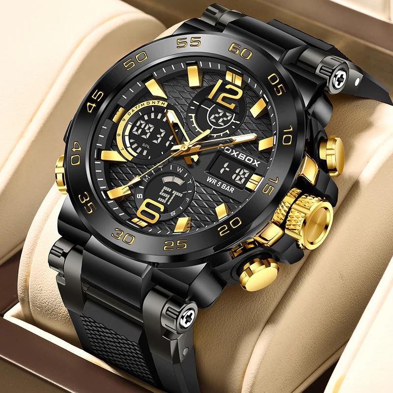 Top Trends: New LIGE Military Watches For Men Luxury Sport Chronograph Alarm WristWatch ​Waterproof Quartz Big Clock Digital Male Watch Shoppable Styles