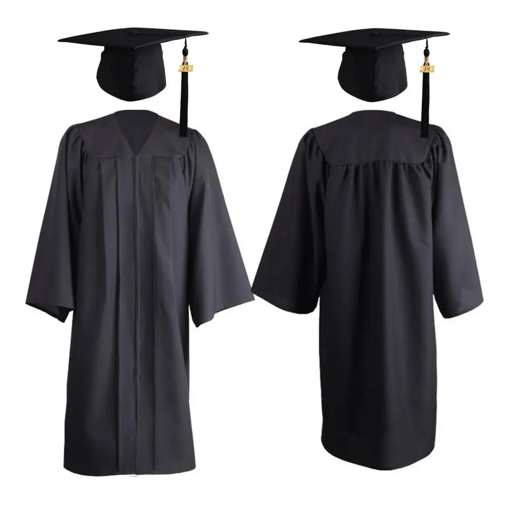 Top Trends: 1 Set Universal Degree Gown Comfortable Graduation Hat Cardigan 2023 Graduation Ceremony Academic Dress Top Hat Photography Shoppable Styles