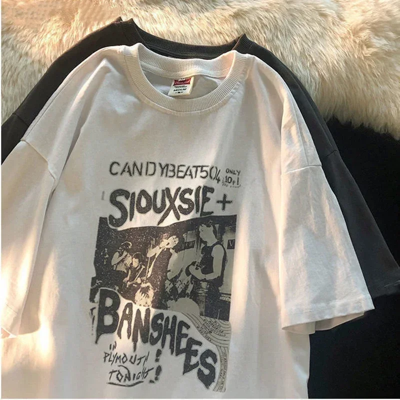 Top Trends: Vintage Women T Shirt Oversized Y2k Short Sleeve Hip Hop Short Sleeve Street Female T-shirt Clothes Harajuku Grunge Tee Shoppable Styles