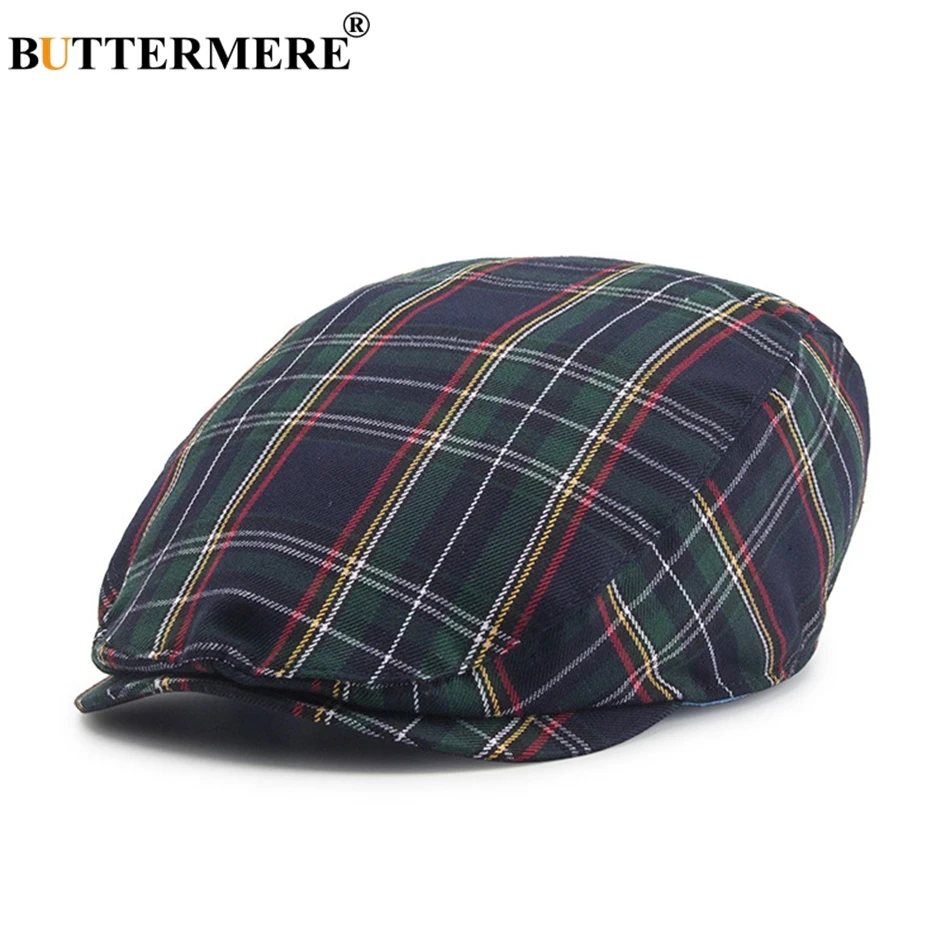 Top Trends: BUTTERMERE Womens Plaid Flat Caps Male Casual Cotton Vintage Berets Hats Summer Spring Classic Checkered Stylish Gatsby Cap Shoppable Styles - Image 2