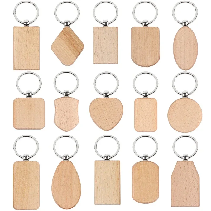 Top Trends: Wholesale Wooden Keychain Blank Personalized Circular Heart Shaped Key Chains Customized Engraved Wood Keyring Gift Factory Bulk Shoppable Styles