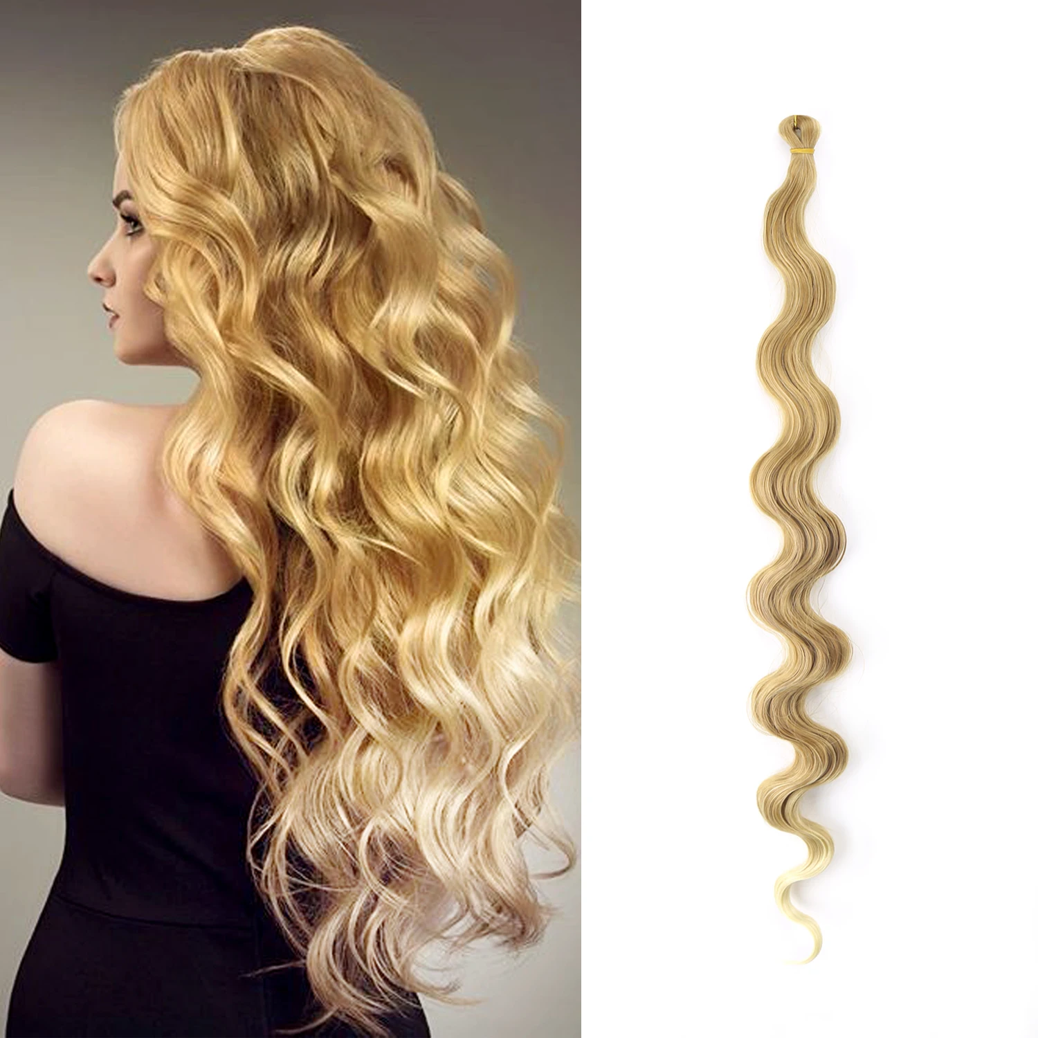 Top Trends: 26 Inch Body Wave Crochet Hair Synthetic Soft Long Goddess Braids Natural Wavy Deep Ocean Wave Ombre Blonde Hair Extensions Shoppable Styles