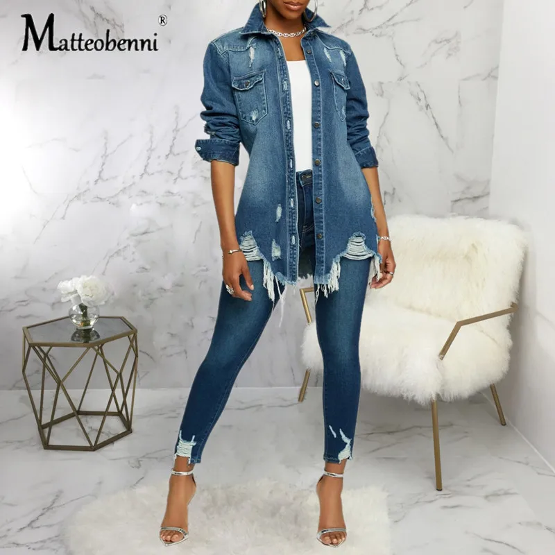 Top Trends: 2020 Autumn Sexy Fashion Denim Jacket Women Long Sleeve Boyfriend Style Casual Jean Jacket Vintage Button Streetwear Top Coat Shoppable Styles