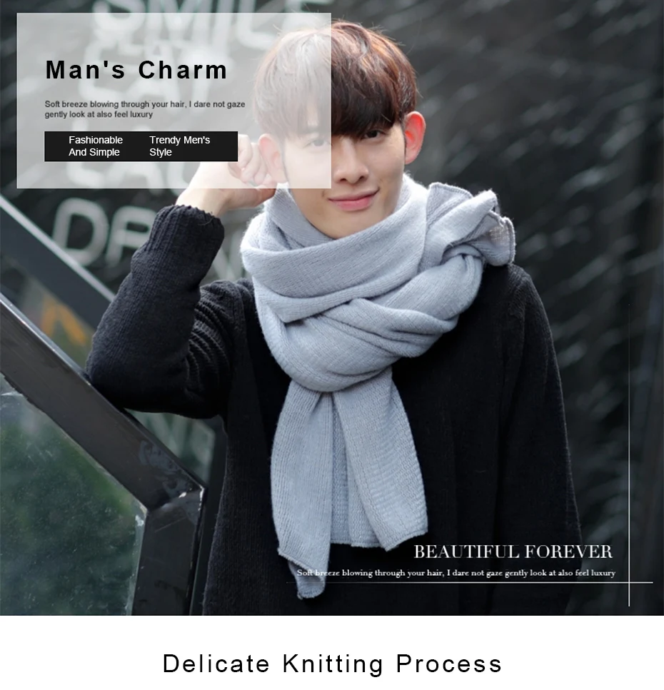 Top Trends: Maikun Thick Knitted Scarf For Men Fashion Winter Increase Simple Solid Color Scarf Men's Warm Neckerchief Shoppable Styles - Image 2