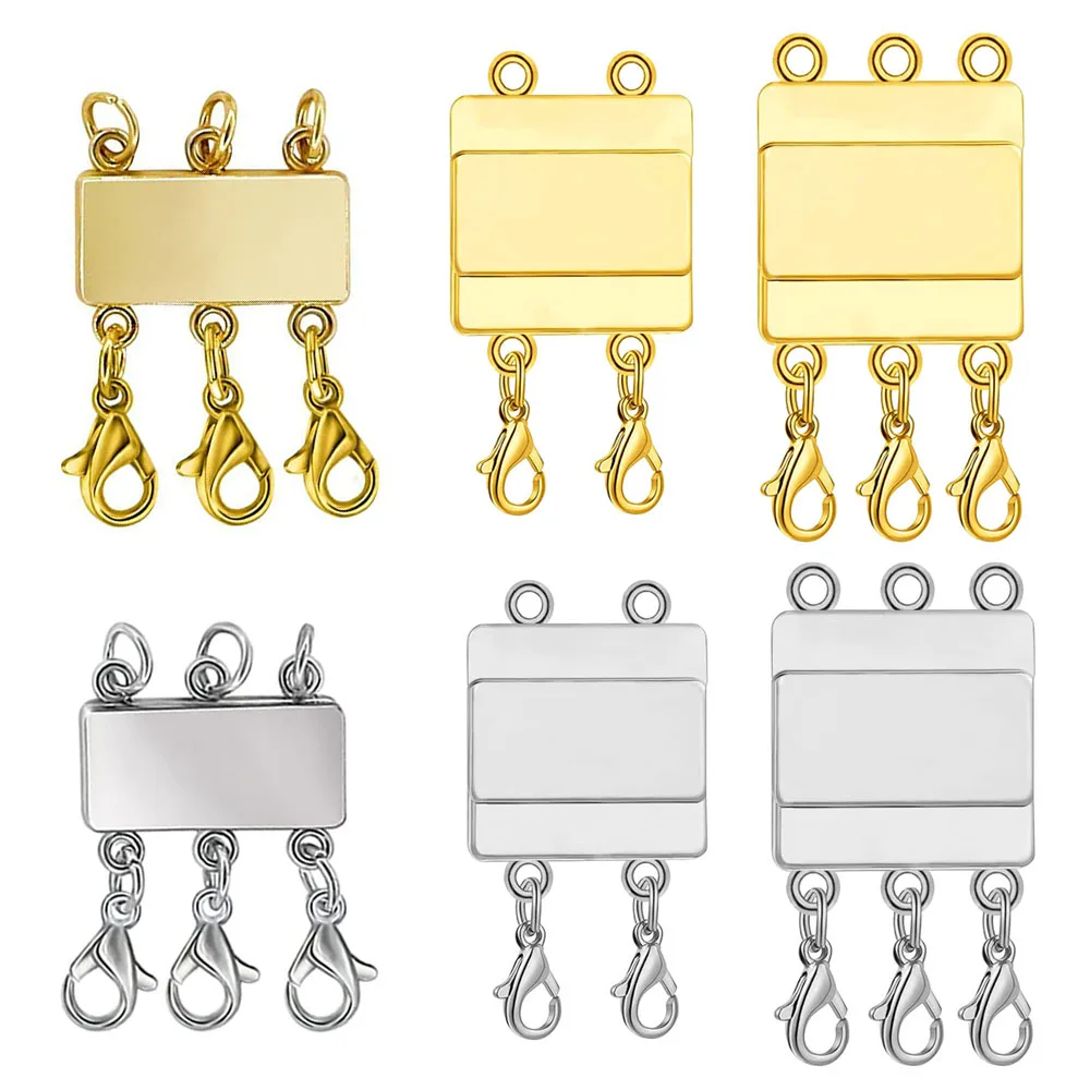 Top Trends: 1set Layered Necklace Clasps Magnetic Necklace Separator For Layering Multiple Strands Jewelry Connector Slide Tube Fasteners Shoppable Styles