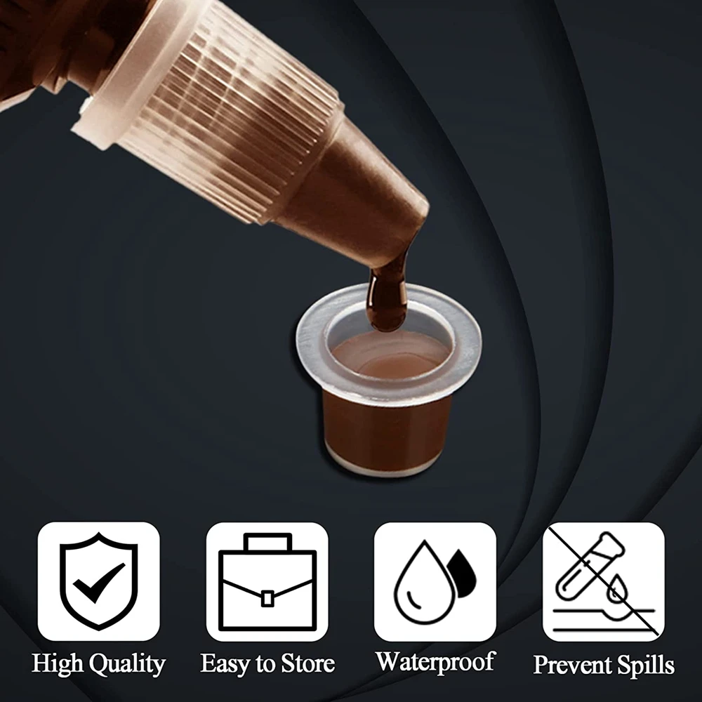 Top Trends: 100PCS Plastic Disposable Microblading Tattoo Ink Cups 8 / 11 / 15mm Permanent Makeup Pigment Clear Holder Container Caps Accessory Shoppable Styles - Image 2