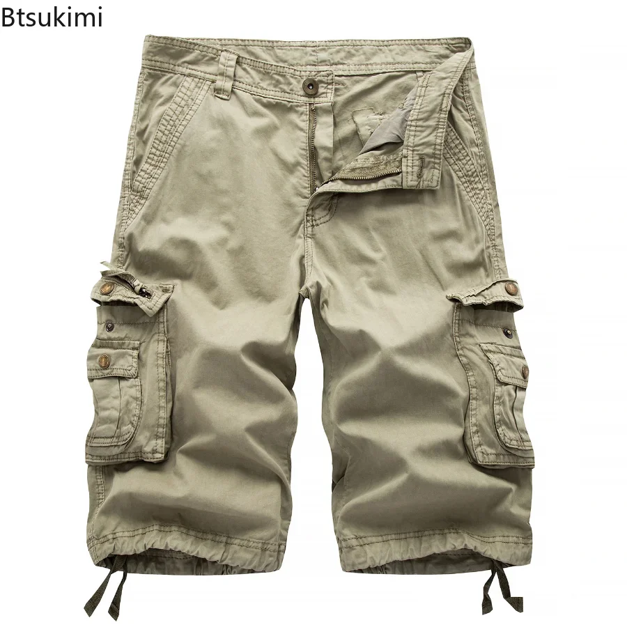 Top Trends: New Cargo Shorts Men 2024 Summer Army Military Tactical Homme Shorts Casual Solid Multi-Pocket Male Cargo Shorts Plus Size 30-48 Shoppable Styles