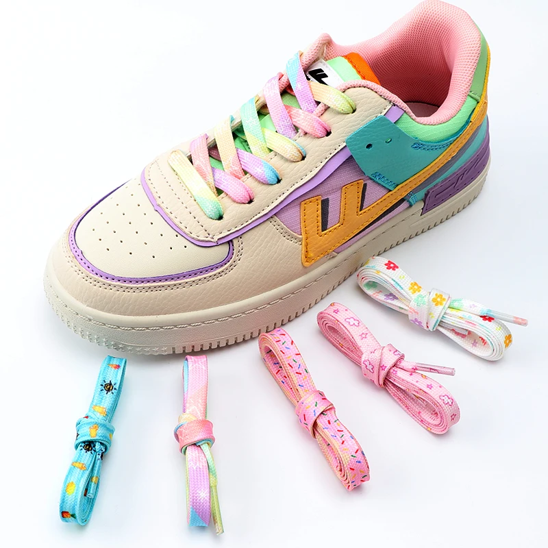 Top Trends: Shoelaces For Sneakers Tennis Flat Shoe Laces Rainbow High Shoelace Printing Pattern Women Man Child Shoe Lace Shoe Accessories Shoppable Styles