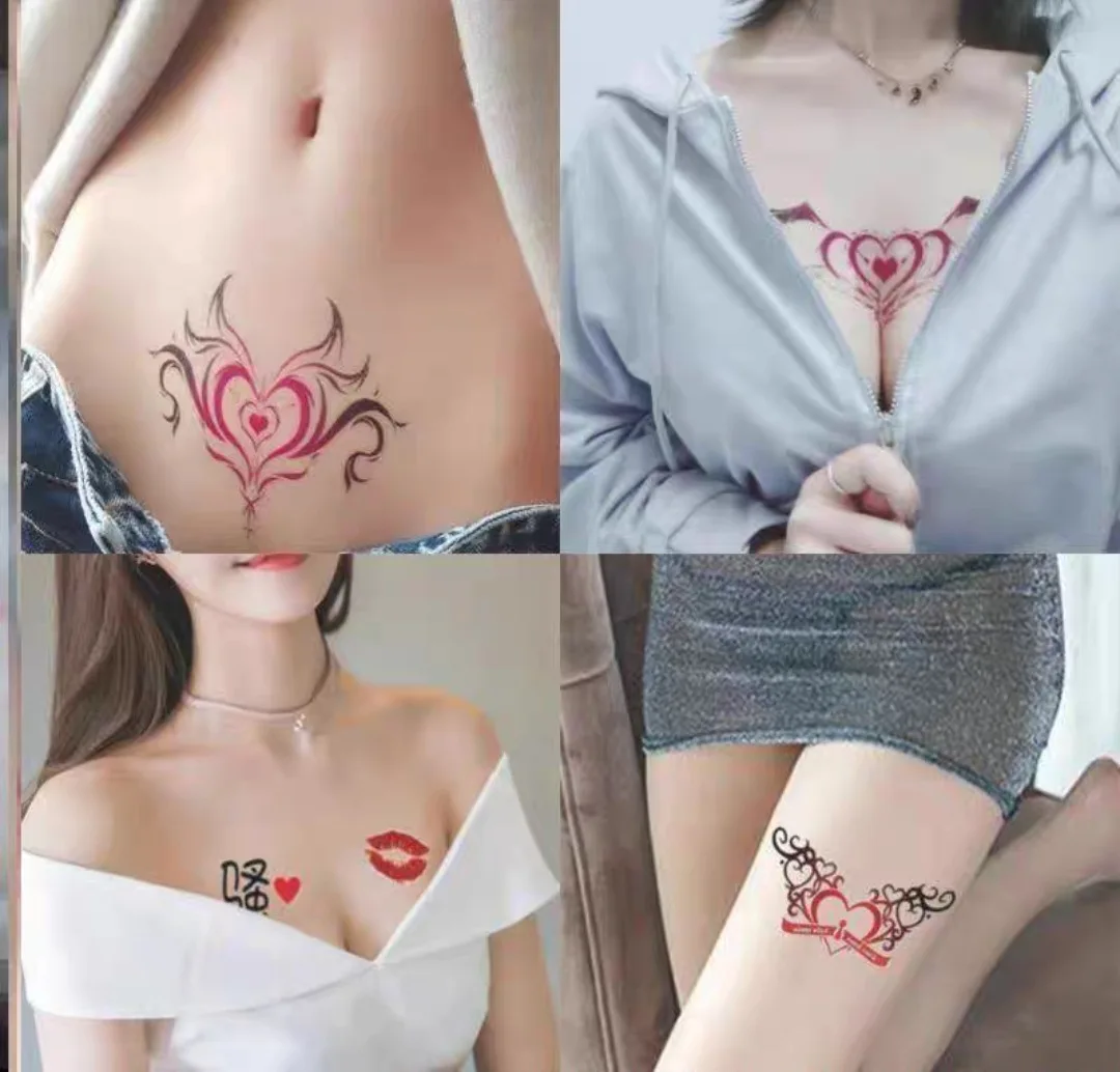 Top Trends: 10pcs Succubus Imprint Tattoo Sticker Temporary Internet Celebrant Female Sex Belly Cute Scar Covering Waterproof Tattoo Sticker Shoppable Styles