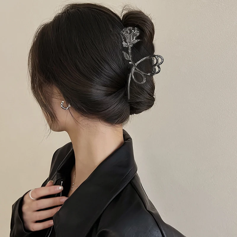 Top Trends: 2023 Korean Fashion Y2K Rose Vintage Hair Claws Clips Women Metal Flowers Exquisite Elegant Girls Hair Accessories For Woman Shoppable Styles